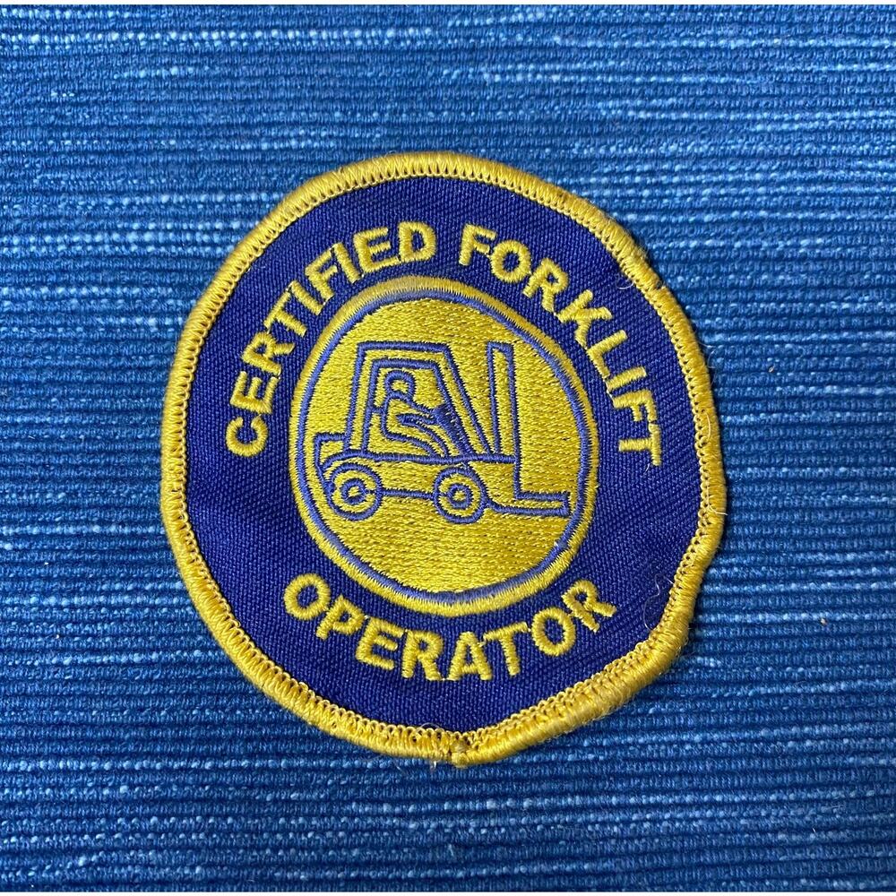 Vintage Certified Forklift Operator Patch Used 3" For Trucker Hat Jacket 49B